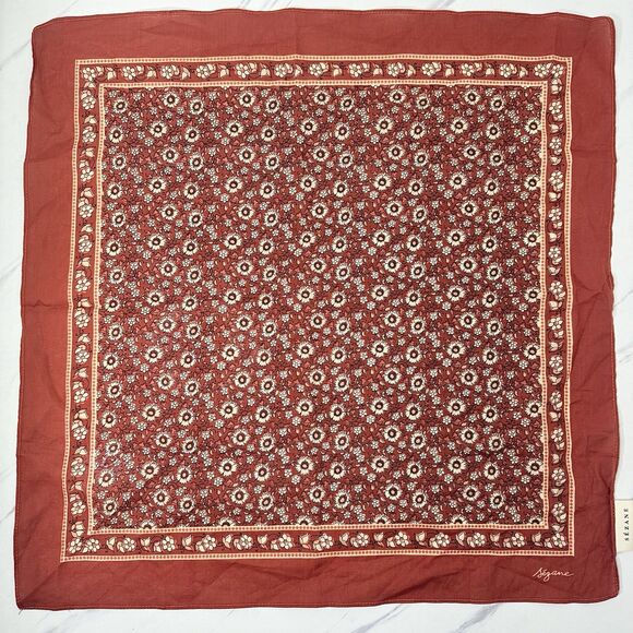 SOLD NWOT Sezane Floral Square Scarf Terry Cotton French Girl Parisian Chic - Picture 4 of 11